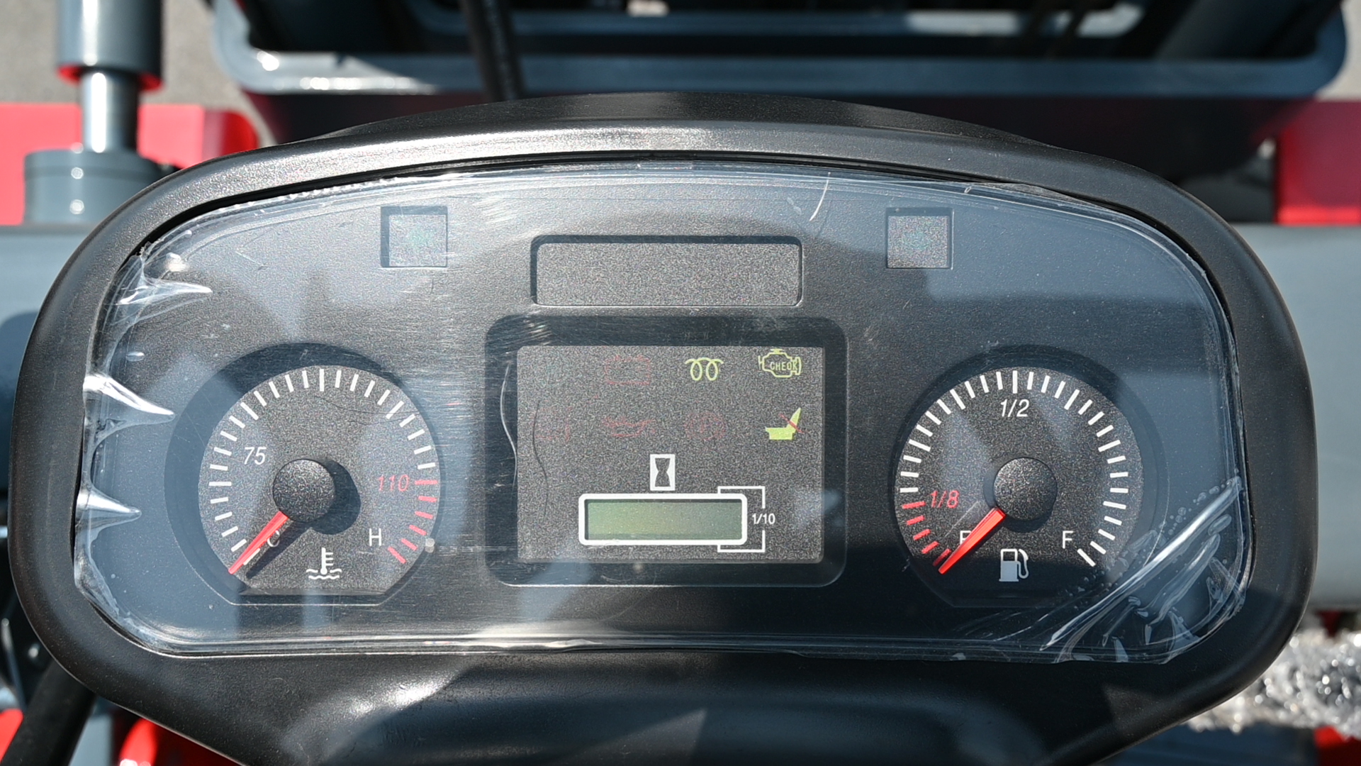 Forklift control panel showing operational efficiency